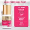  Eyelash Extension Glue, No Fume Lash Glue for Eyelash Extensions 6-8 Weeks Retention, Extra Strong Professional & Individual Lash Glue 5 ml